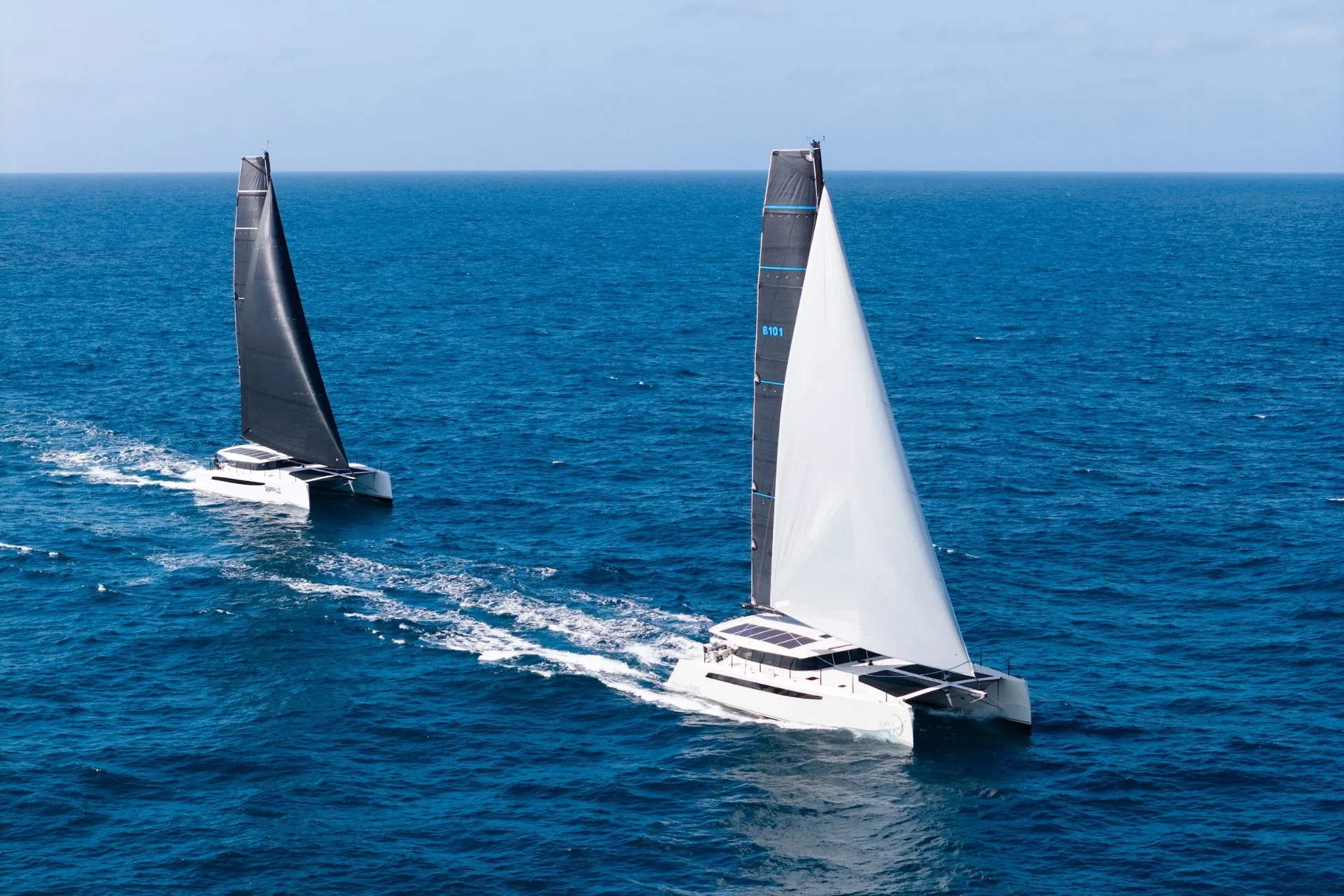 Cure Marine catamaran at sea